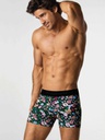 BOXER ALGODON Y LYCRA ESTAMPADO FLORES,ELASTICO SOBRE RELIEVE NEGRO