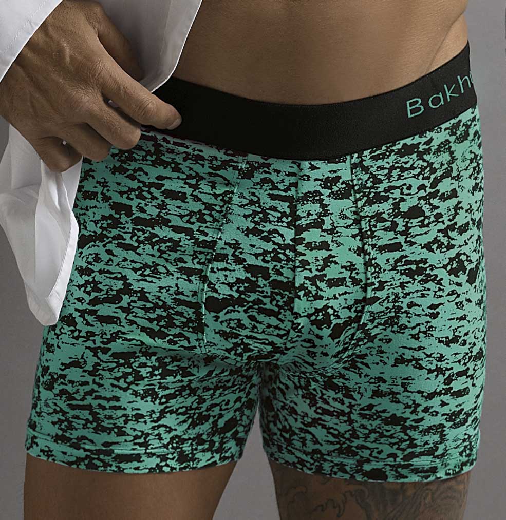 BOXER ALGODON Y LYCRA. ESTAMPADO MANCHAS, ELASTICO BAKHOU LATERAL