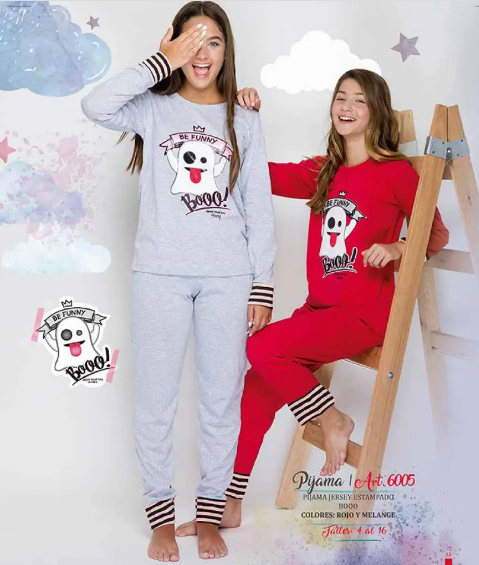 DESCUENTO 15% LIQUIDACION DE TEMPORADA! I INV. PIJAMA JERSEY ESTAMPADO "BOOO"   INVIERNO