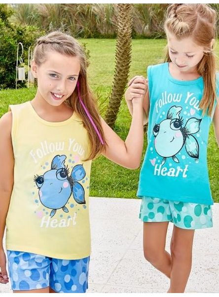 VER. PIJAMA JERSEY ESTAMPADO &quot;HEART&quot; VERANO