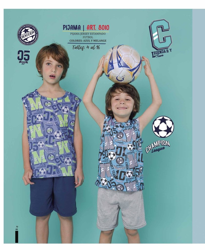 VER. PIJAMA JERSEY ESTAMPADO &quot;FUTBOL&quot;  VERANO