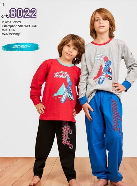  INV. PIJAMA JERSEY ESTAMPADO "SNOWBOARD"