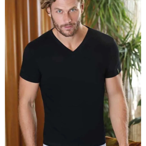 REMERA MANGA CORTA 100% ALGODÓN CON ESCOTE "V"
