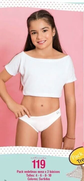 UNDERWEAR VEDETINAS DE NENA BASICOS X 3