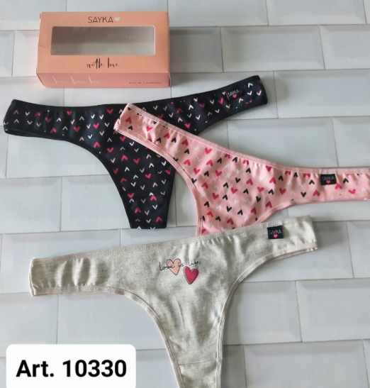 Pack x 3 Colaless alg/lycra estampada