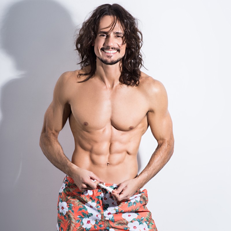 DTO -15% OFF!!! VER. MALLA  TRAJE DE BAÑO DE HOMBRE ESTAMPADO FLORES TROPICALES