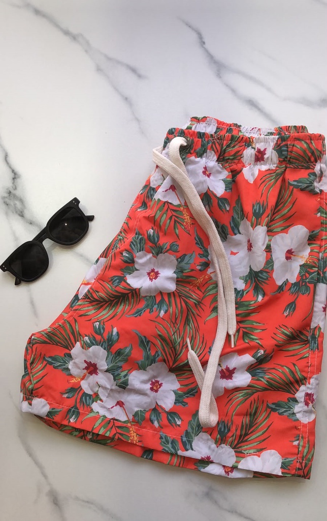 DTO -15% OFF!!! VER. MALLA  TRAJE DE BAÑO DE HOMBRE ESTAMPADO FLORES TROPICALES