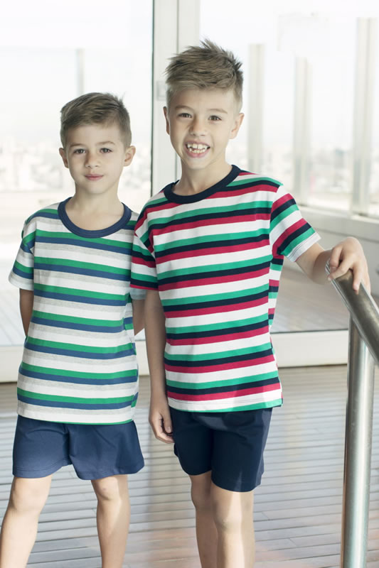 VER. NENE PIJAMA JERSEY RAYADO MANGA CORTA