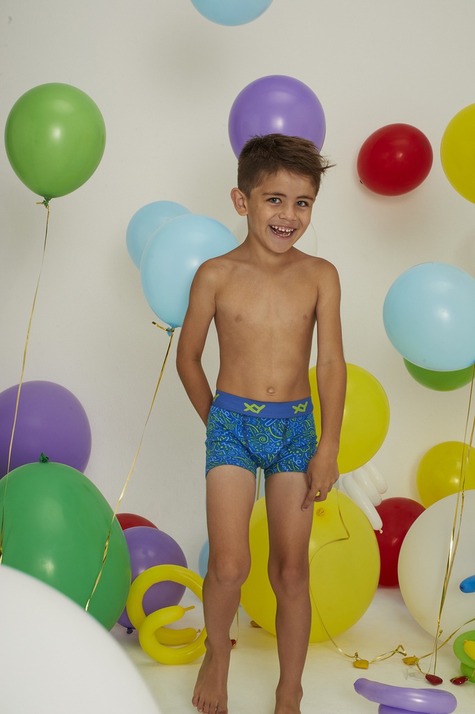 Bóxer niño algodón-lycra estampado "GARABATO"