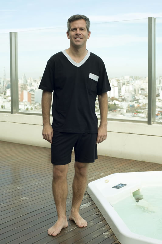 VER. HOMBRE PIJAMA JERSEY LISO CON BOLSILLO