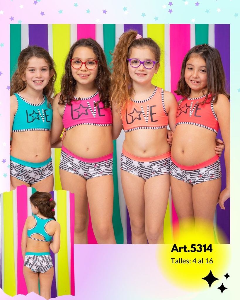 MALLA BIKINI NENA ESTAMPADO ESTRELLAS
