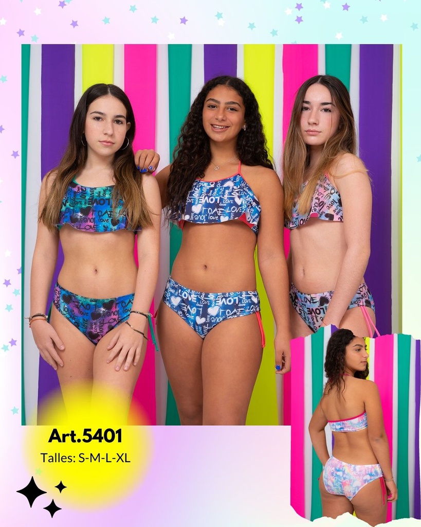 BIKINI TEENS ESTAMPADO LOVE