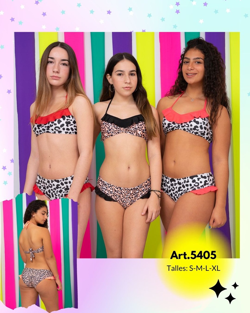 MALLA BIKINI TEENS ESTAMPADO ANIMAL PRINT