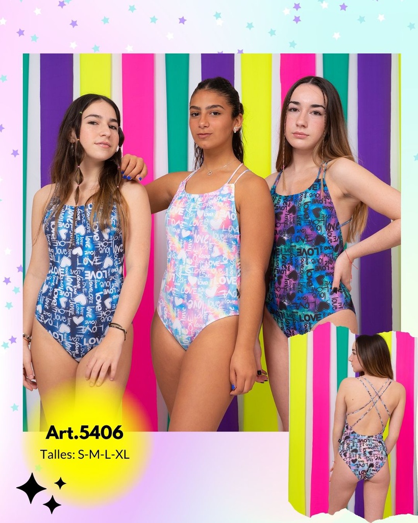 MALLA ENTERA TEENS ESTAMPADO LOVE