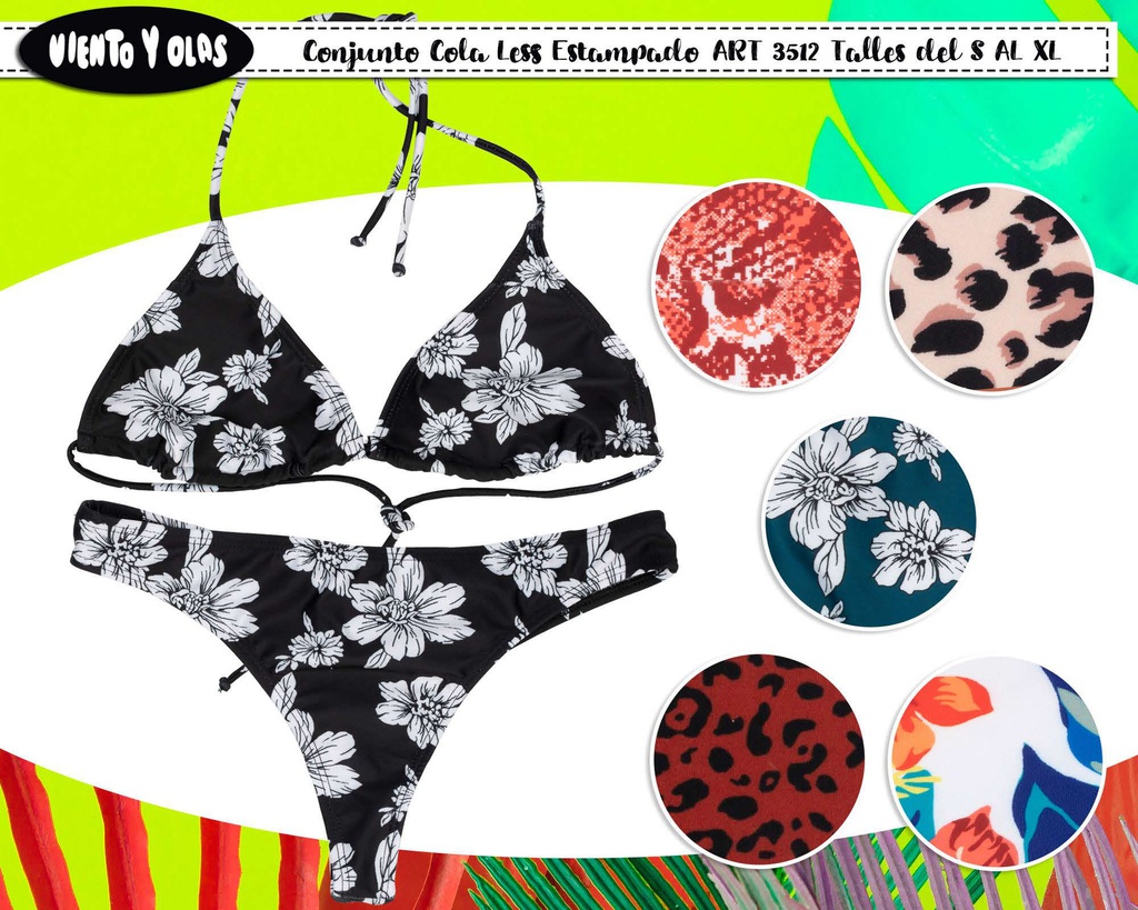 MALLA DAMA CONJUNTO BIKINI TRIÁNGULO COLALES, ESTAMPADO