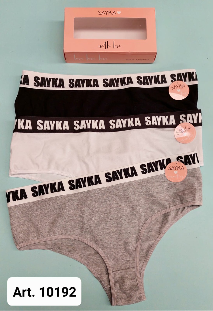 PACK X 3  CULOTTE CLASICO ALG/LYCRA DEPORTIVO C/ELASTICO PERSONALIZADO