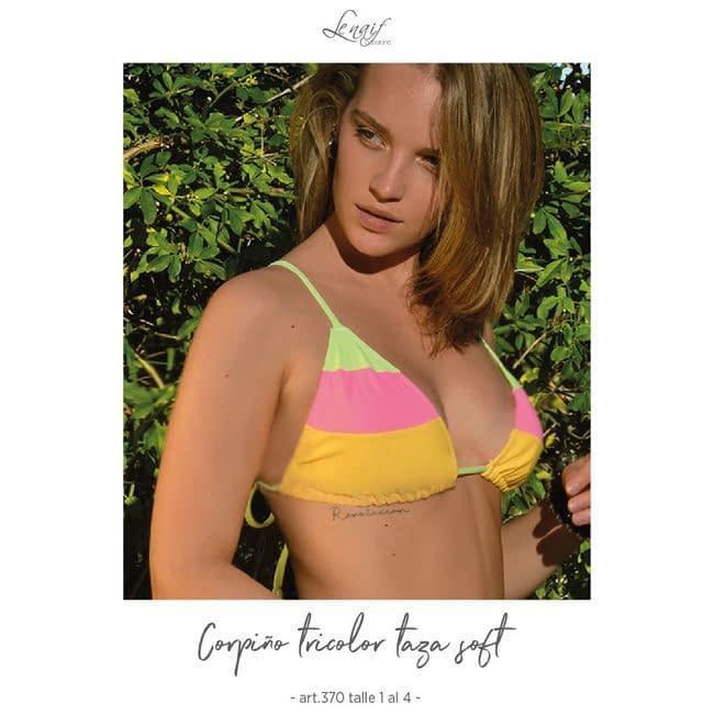 BLACK !  -15% ! MALLA TRICOT TRICOLOR CON TAZA SOFT