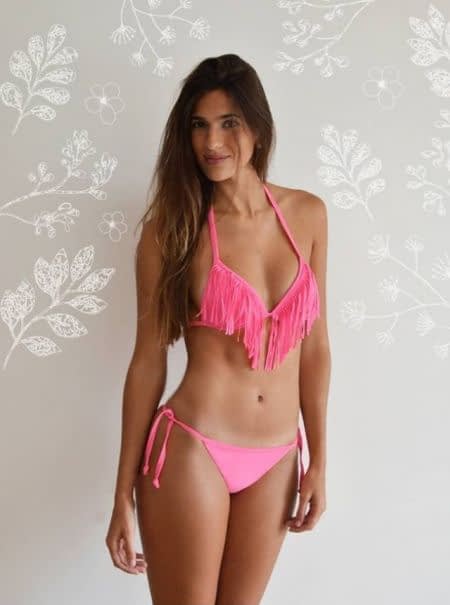 BLACK !  -15% ! MALLA CORPIÑO TRIANGULO SOFT C/ FLECOS