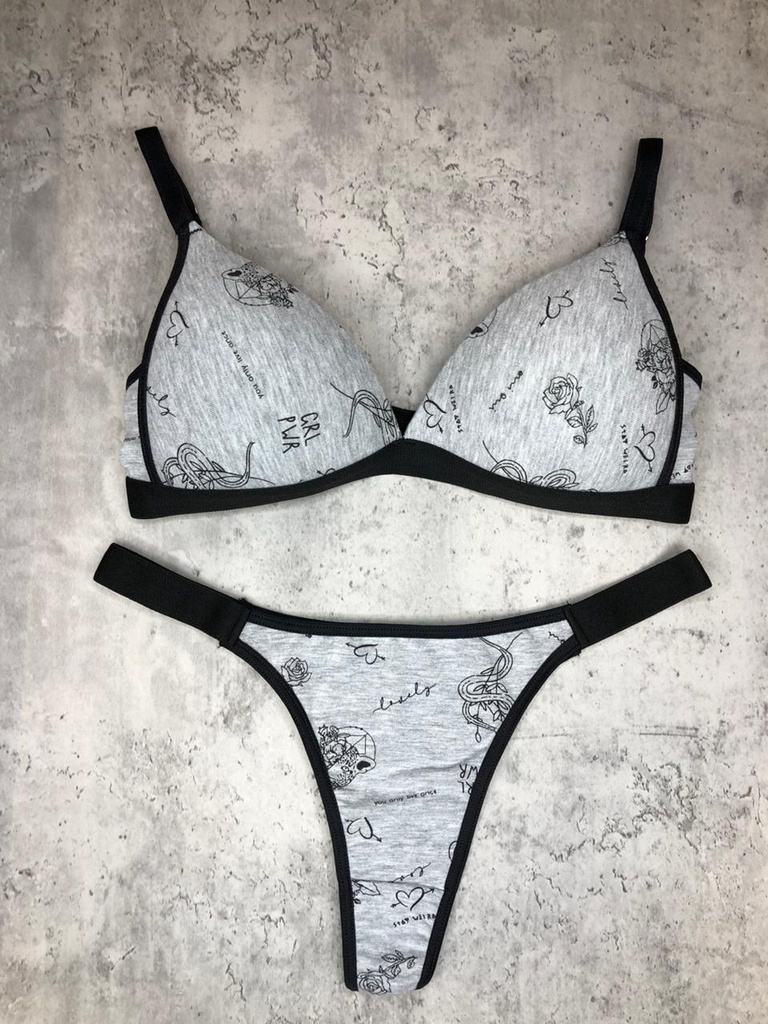 CONJUNTO DAMA TRIANGULO SOFT ALGODON ESTAMPADO C/C