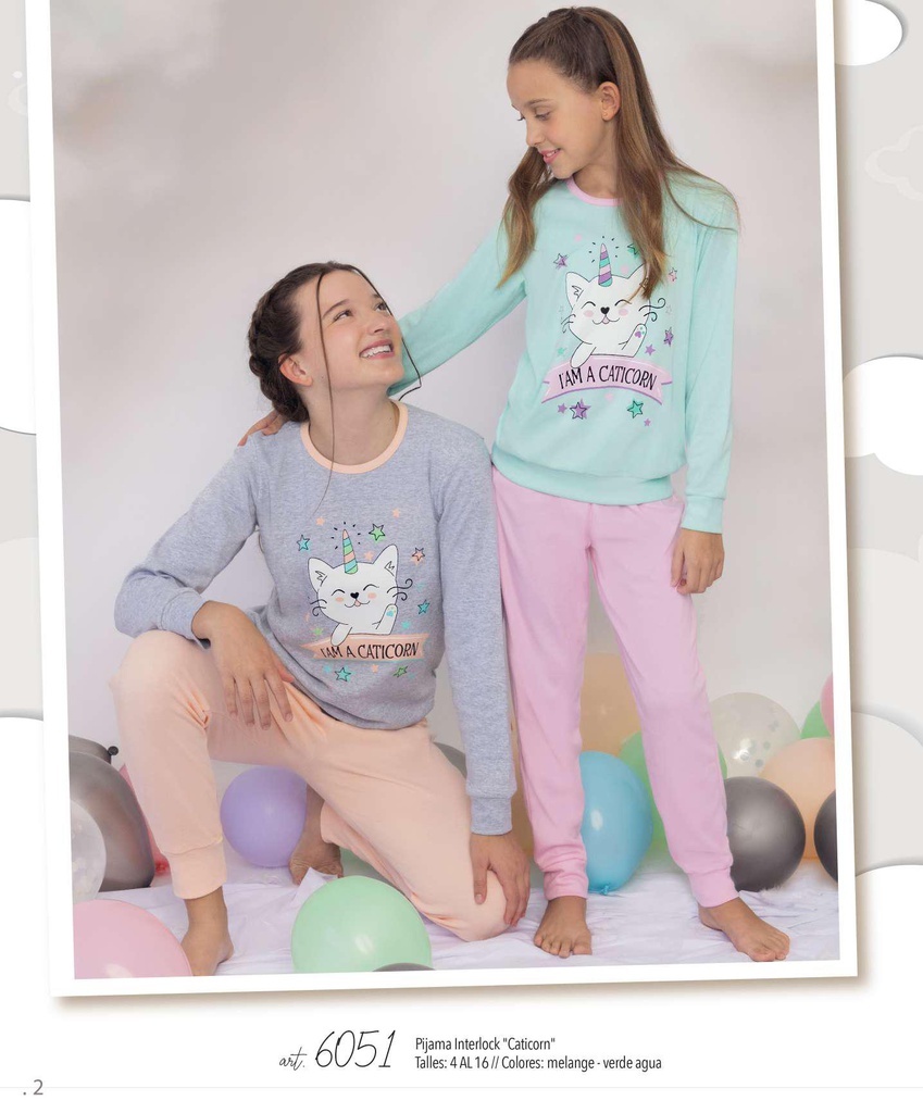 LIQUIDACION ! - INV. PIJAMA INTERLOCK &quot;CATICORN&quot;