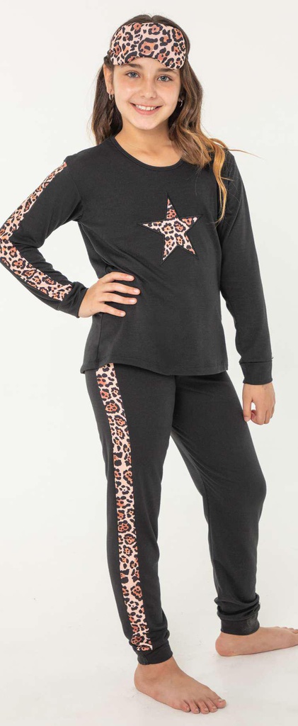 LIQUIDACION ! - INV. PIJAMA NENA CON RECORTES ESTAMPADOS Y APLIQUE BORDADO &quot;ZAIRA&quot;