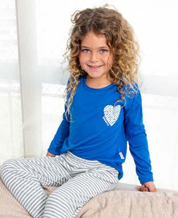 LIQUIDACION ! - INV. PIJAMA DE NENA, MORLEY RAYADO CON CORAZON