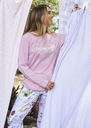INV. PIJAMA CONJUNTO MANGA LARGA DE ALGODON CON ESTAMPA LOCALIZADA Y PANTALON ESTAMPADO &quot;BOUQUET&quot;