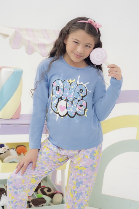 LIQUIDACION ! - INV. PIJAMA DE NENA ALG. &quot;ONE LOVE&quot; - jersey