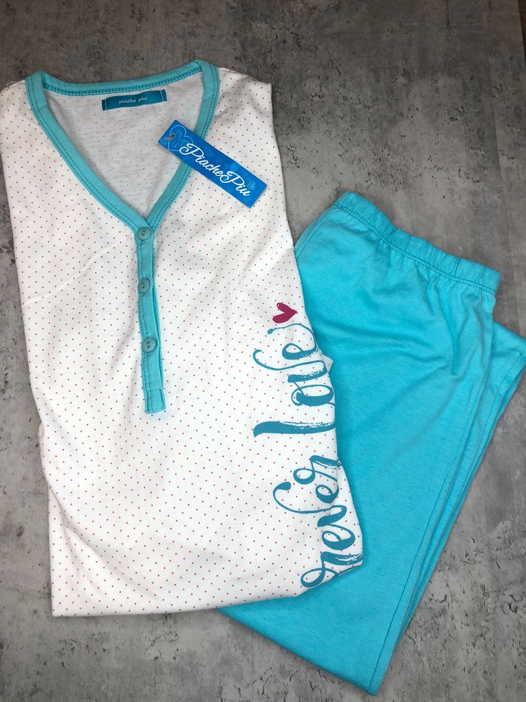 LIQUIDACION ! - INV. PIJAMA DAMA MANGAS LARGAS CON CARTERA PINTITAS