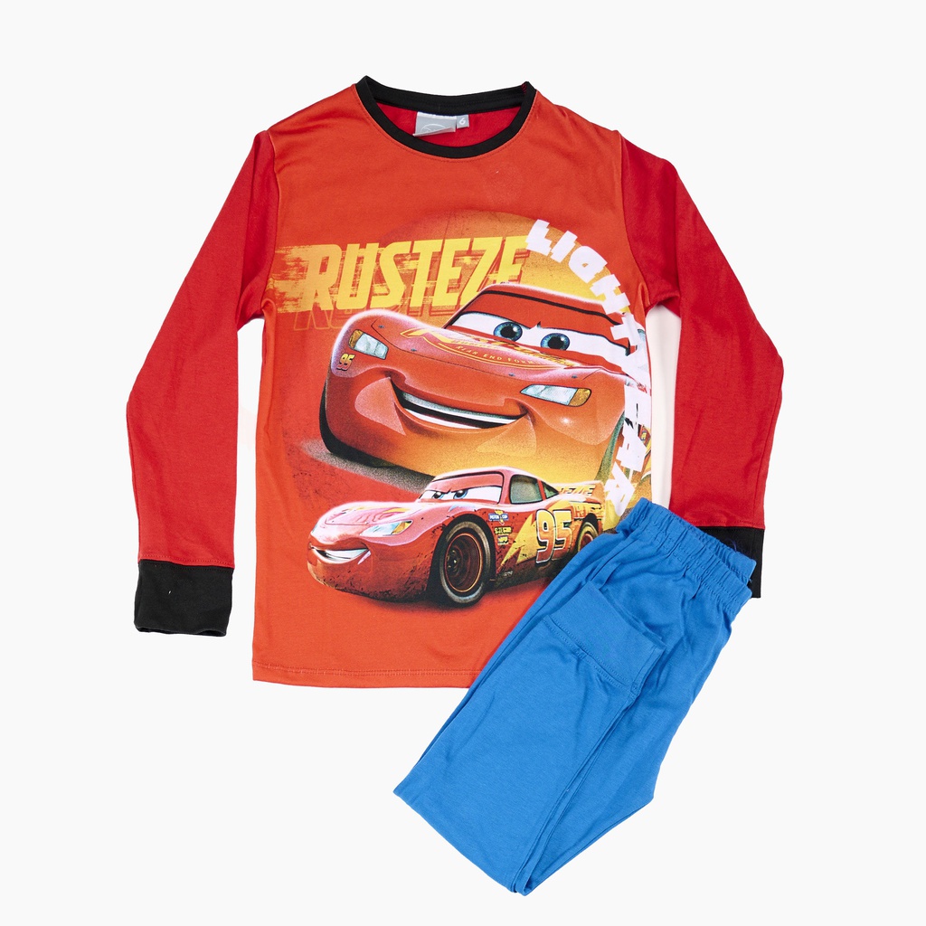 LIQUIDACION ! - INV. PIJAMA DE JERSEY MODAL ML SUBLIEMADO &quot;CARS&quot; Y PANTALON LISO