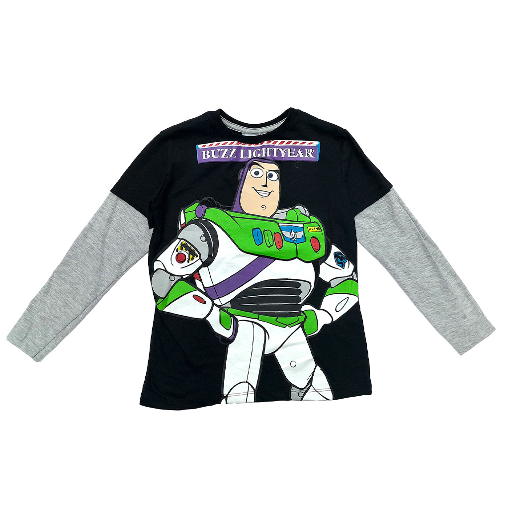 DESCUENTO 15% LIQUIDACION DE TEMPORADA! INV. REMERA DE JERSEY ML CON MANGA SUPERPUESTA "TOY STORY"