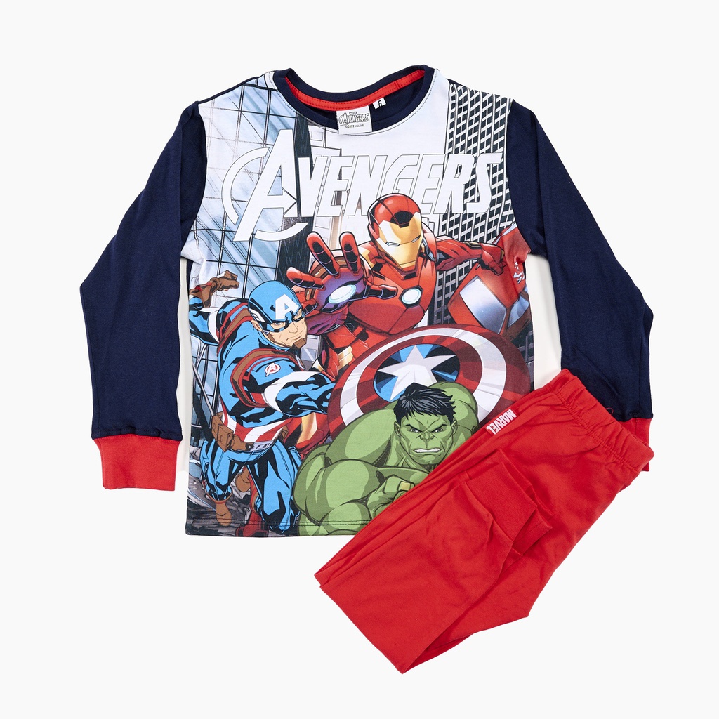 LIQUIDACION ! - INV. PIJAMA DE JERSEY MODAL ML FRENTE SUBLIMADO &quot;AVENGERS&quot;