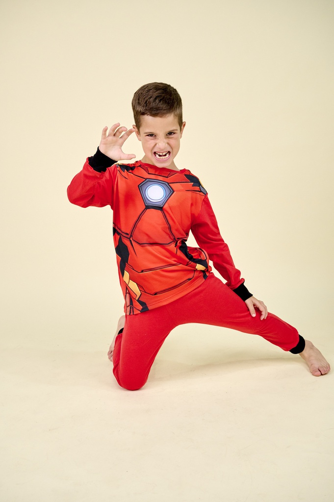 LIQUIDACION ! - INV. PIJAMA DE JERSEY MODAL DISFRAZ ML AVENGERS &quot;IRON MAN&quot;