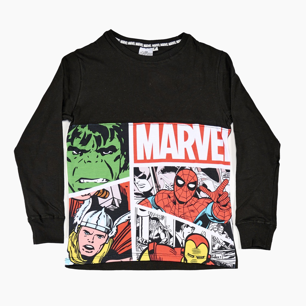 LIQUIDACION ! - INV. REMERA ML DE JERSEY MODAL CON PUÑOS SUBLIMADA "AVENGERS"