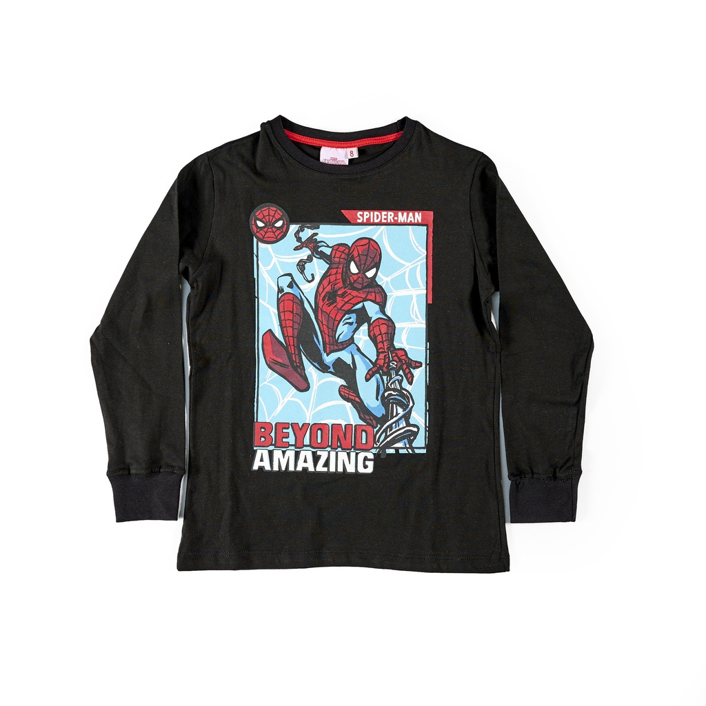 LIQUIDACION ! - INV. REMERA DE JERSEY ML ESTAMPADA &quot;SPIDERMAN&quot; CON PUÑOS