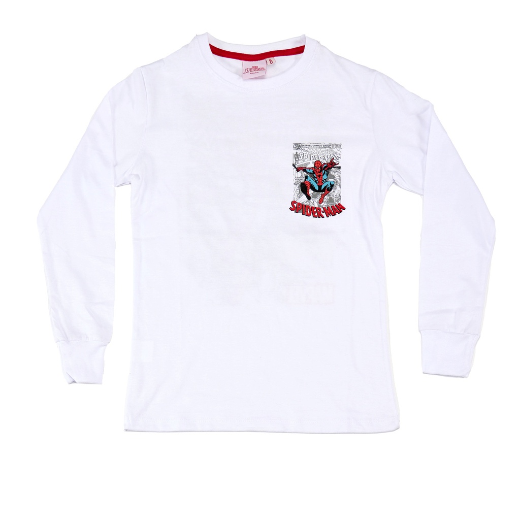 LIQUIDACION ! - INV. REMERA DE JERSEY ML DOBLE ESTAMPA &quot;SPIDERMAN&quot; CON PUÑOS