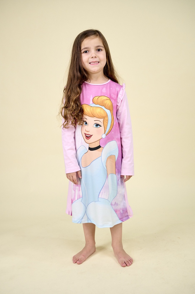 LIQUIDACION ! - INV. CAMISON ML JERSEY SUBLIMADO "PRINCESAS" CON VOLADOS