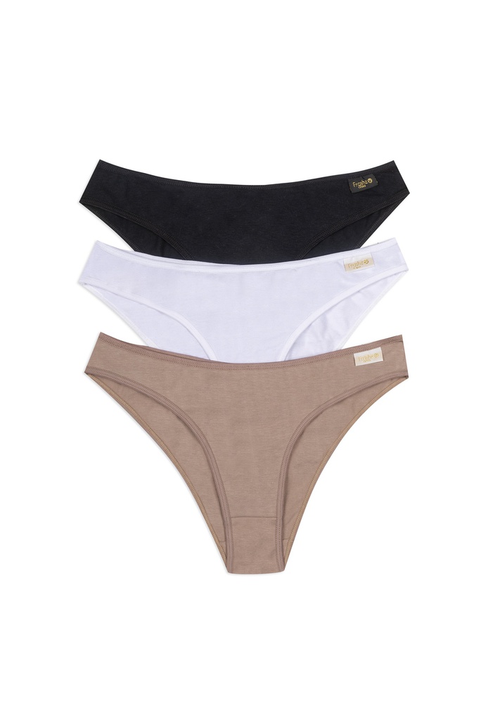 PACK X3 VEDETINA DE ALGODON LYCRA LISO