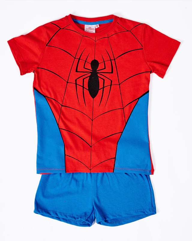 VER. PIJAMA DISFRAZ MANGA CORTA SUBLIMADO &quot;SPIDERMAN&quot; Y SHORT LISO