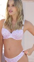 CONJUNTO DE MICROFIBRA ESTAMPADA TAZA SOFT CON BASE Y COLALES "AMALIA"