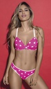 CONJUNTO DE MICROFIBRA ESTAMPA CORAZONES CORPIÑO PUSH UP SOFT CON DIJE Y COLALES