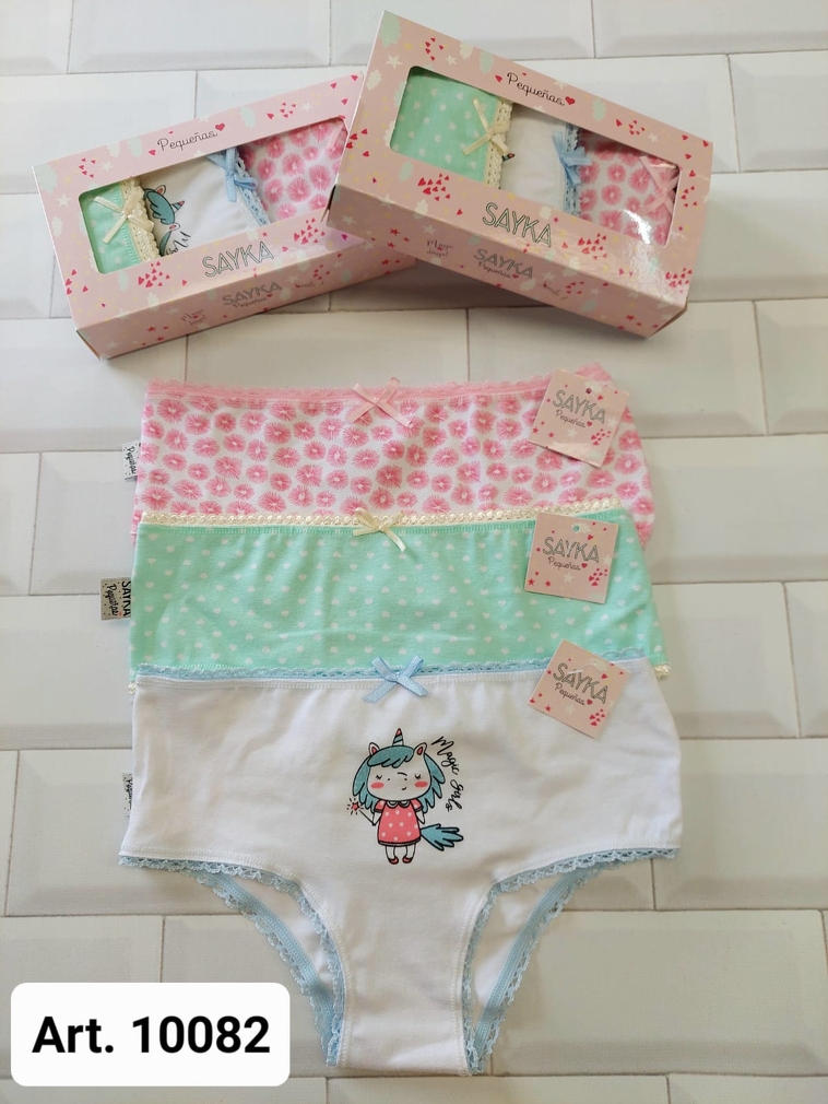 PACK X 3 BOMBACHA DE NENA ALG/LYCRA ESTAMPADA