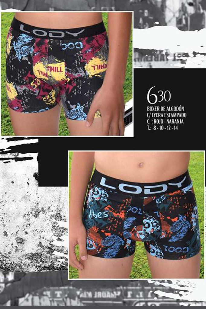 BOXER NIÑOS DE ALGODON LYCRA ESTAMPADO CHILL