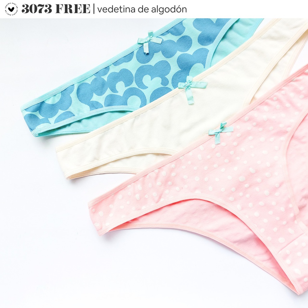 FREE - PACK X 3 VEDETINA ALG. ESTAMPADA TALLE ESPECIAL