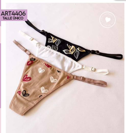 PACK X3 COLALES REGULABLE DE ALGODON Y LYCRA ESTAMPADA