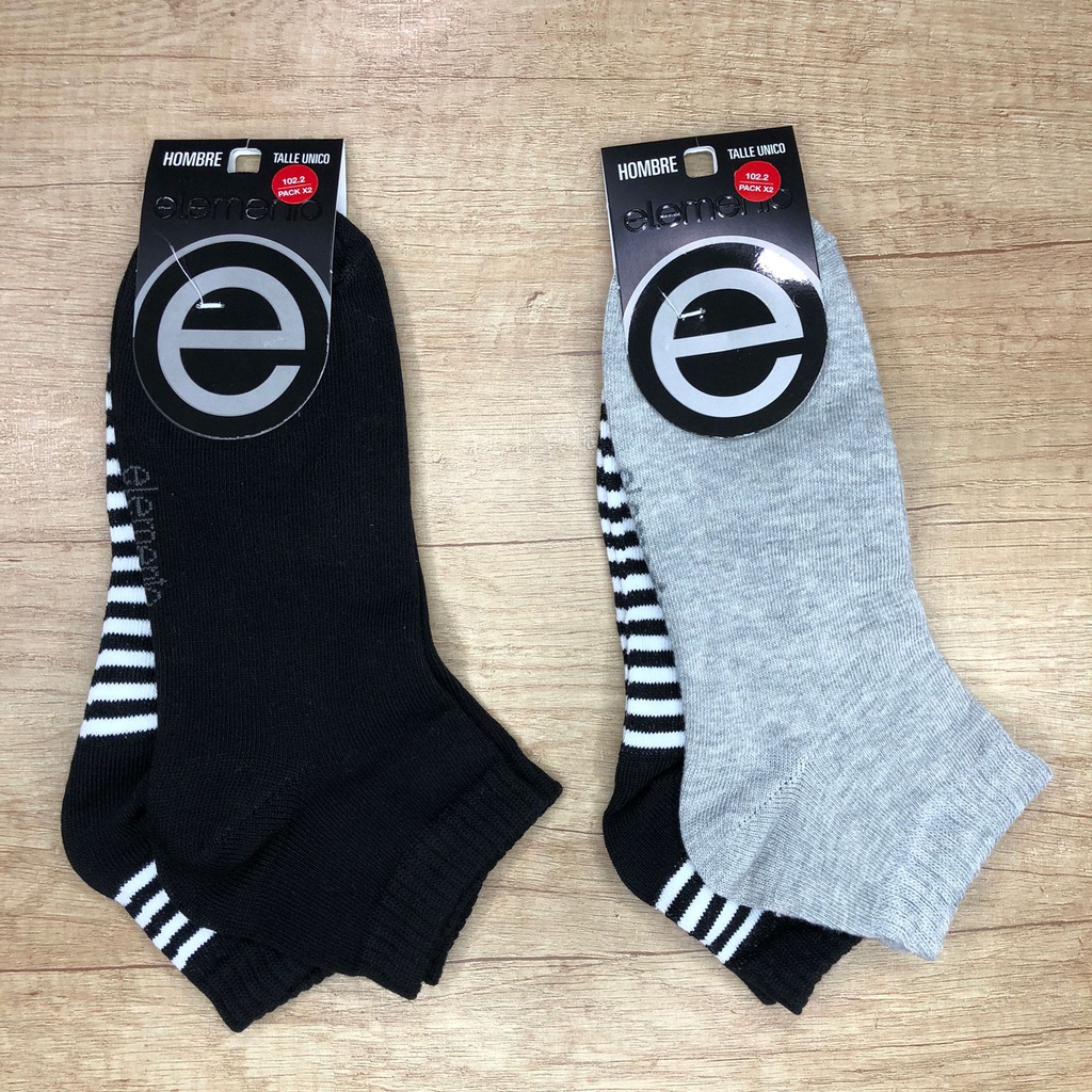 PACK X 2 SOQUETES HOMBRE LISO ALG. SURTIDO