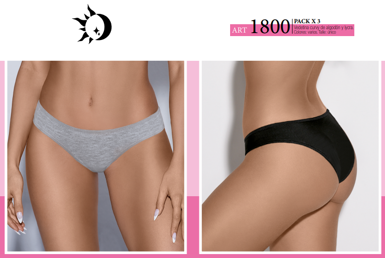 PACK X 3 VEDETINA CURVY ALGODÓN Y LYCRA LISO