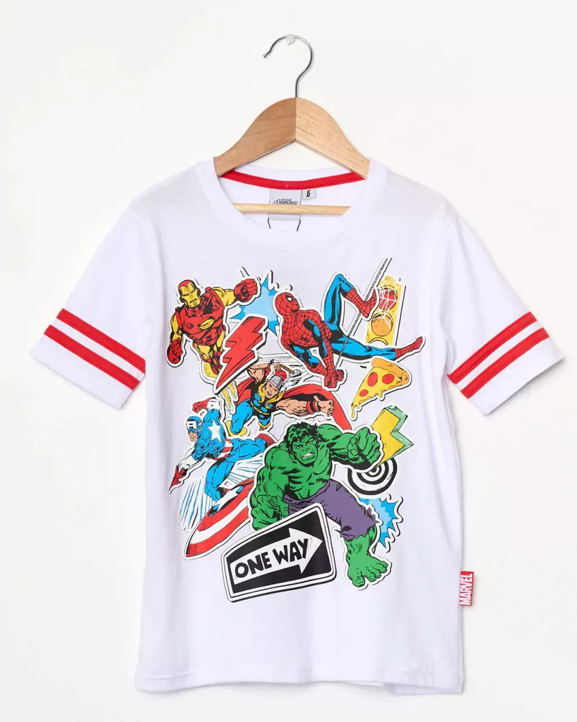 VER. REMERA DE ALGODÓN ESTAMPADA &quot;AVENGERS&quot;