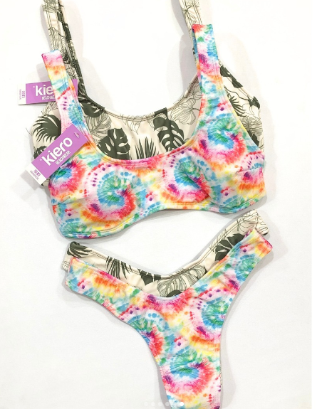 MALLA BIKINI TOP Y COLALES ESTAMPADA