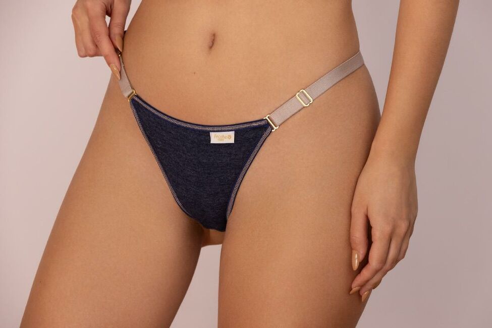 PACK X3 TANGA REGULABLE DE ALGODÓN Y LYCRA "DENIM"